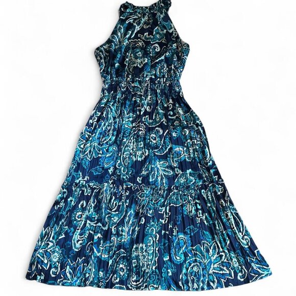 Nicole Miller Blue Paisley Halter Dress Small - Picture 1 of 1